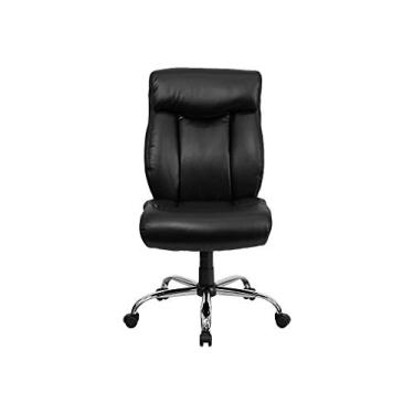 Imagem de Flash Furniture Hercules Série 350 lbs. Cadeira de escritório de couro grande e alto da Capacity – Preta, sem braços