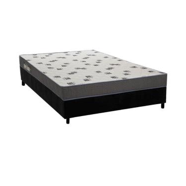Imagem de Conjunto Box Viúva Colchão Espuma Ortobom D33 Light Saúde + Base Crc Suede Black 128x188