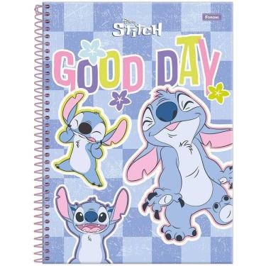 Imagem de Caderno Espiral Capa Dura Universitário 1 Matéria Disney Stitch 80 Folhas Foroni Estampa 1