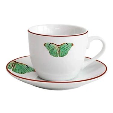 Imagem de Xícara p/Café com Pires Porcelana Borboleta 80ml L'Hermitage