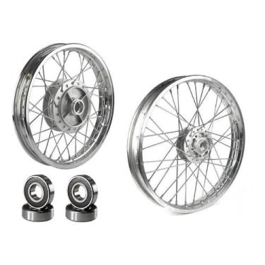 Imagem de Par Aro Roda 4mm Cg Fan Titan 150 Freio Á Disco com Rolamentos