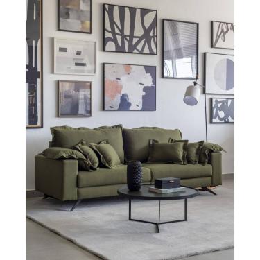 Imagem de Sofá Roman - Linho Verde Esmeralda Tamanho: 1,80m