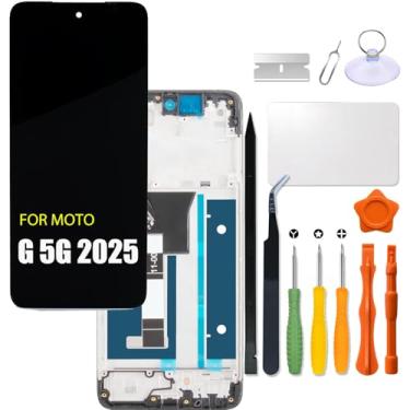 Imagem de Tela LCD de substituição para Motorola Moto G 5G 2025 com moldura para G (2025) XT2513-1 LCD Touch Screen Display Painel Digitalizador Assembléia com kit de reparo