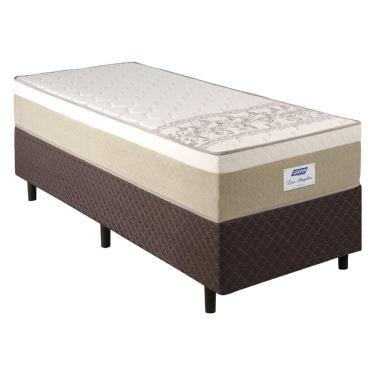 Imagem de Cama Box Conjugado Solteiro com Colchão (88x62x188) Los Angeles Plus Gazin CR35328 Areia/Branco/Marrom