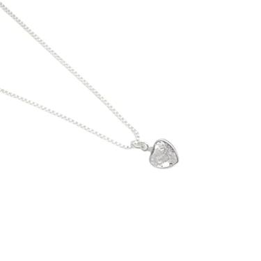 Imagem de Colar feminino elegante com pingente de zircônia colorida em formato de coração, banhado a prata 925 ou ouro 18k(Prata-Branco)