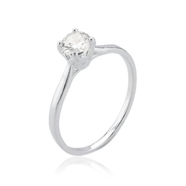 Imagem de Anel Solitário Liso Prata 925 Pedra Brilhante Presente Namoro Noiva (20)