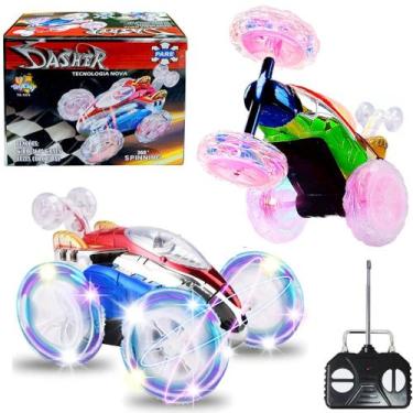 Imagem de Carrinho de Controle Remoto Infantil Maluco Gira 360 com Luzes Colorid
