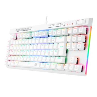 Imagem de Teclado Mecânico Gamer Óptico Redragon Magic-wand Lunar White Switch Outemu Brown Diy Rgb Abnt2 K587wrgb-pro