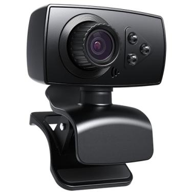 Imagem de FTINFX Webcam Full HD 1080p com microfone de cancelamento de ruído e correção automática de luz, ângulo amplo de 110°, câmera USB Plug & Play para laptop/desktop/Mac/Zoom/Skype/equipes