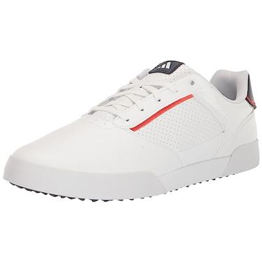 Imagem de adidas Tênis de golfe masculino Retrocross Spikeless, Ftwr Branco/Ftwr Branco/Azul-marinho, 38