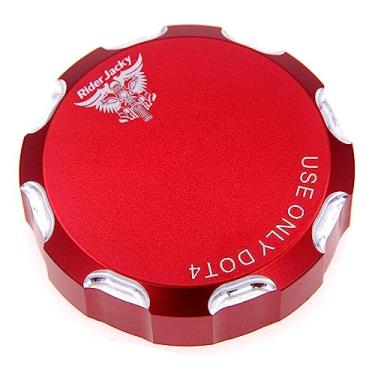 Imagem de Riderjacky Para Kawasaki VN900 Vulcan 900, VN1500 Vulcan 1500, VN1600 Vulcan 1600, VN1700 Vulcan 1700, VN2000 Vulcan 2000 Alumínio Motocicleta Freio Traseiro Cilindro Mestre Tampa do Reservatório de Fluido