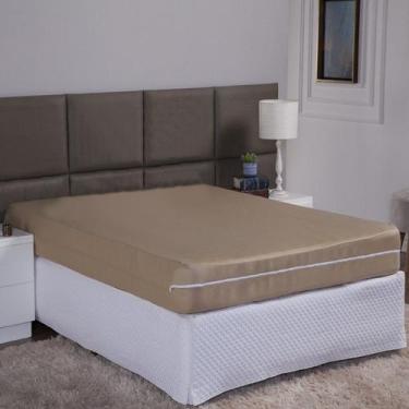 Imagem de Capa de Colchão Casal 25cm com Zíper Protetor de Malha Lisa 1 Peça - A