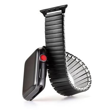 Imagem de Speidel Pulseira de expansão Twist-O-Flex em preto IP compatível com Apple Watch Series 1, 2, 3, 4,5, 6, 7, 8, 22,9 cm tamanho 8