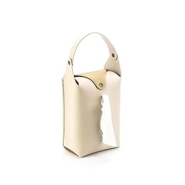 Imagem de Dispensador de guardanapos porta-lenços de papel toalha bolsa de armazenamento organizador de viagem em família decoração de casa suporte de caixa de lenços (bege)