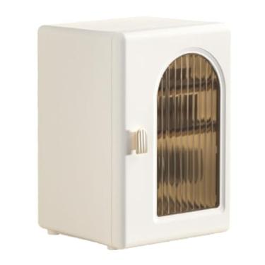 Imagem de Armário de xícara de água Multi camadas multifuncionais à prova de poeira Rack de armazenamento de copo de copo para mesa de café em casa xícaras de chá xícaras de chá (Creme bege)