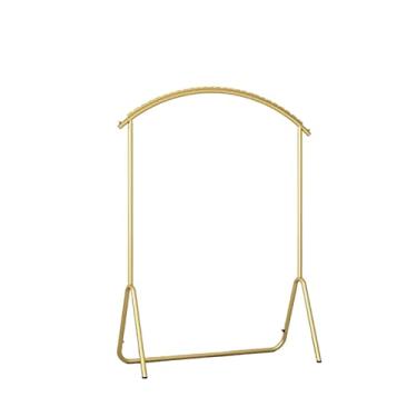 Imagem de Cabide de pé livre para quarto tem sido piso para casa minimalista cabideiro para varanda interna aconselhamento para pendurar cabideiro de roupas (dourado, médio)