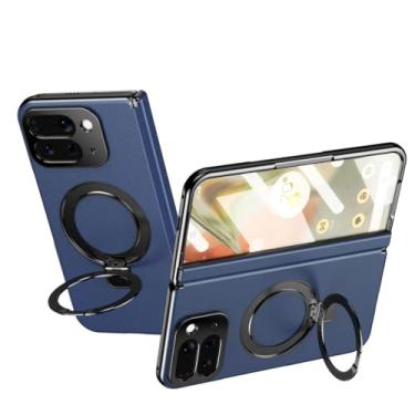 Imagem de LTLMYDAM Capa de dobradiça para Google Pixel 10 Pro Fold, capa protetora de tela com anel giratório de couro magnético tudo incluído, capa para celular, azul, 10 Pro Fold