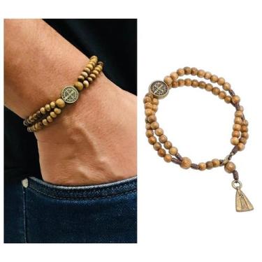 Imagem de Pulseira Terço de Pulso Nossa Senhora Aparecida Madeira - FORNECEDOR 1