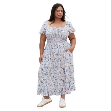Imagem de City Chic Vestido feminino plus size - Emie Print Midi, Bluebell, 50
