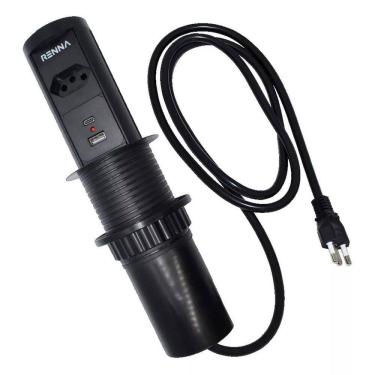 Imagem de Torre Automática Moveis Embutir Retrátil Indução USB Preta