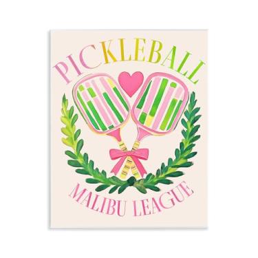 Imagem de Stupell Industries Arte de placa de parede Pickleball Malibu League por Jess Stempel, 35 x 28 cm