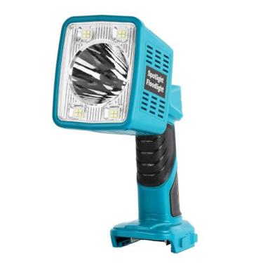 Imagem de Wexibryndl Lanterna LED sem fio de 16 W para bateria de íon de lítio Makita de 18 V, luz de trabalho portátil de 1600 LM com porta USB para acampamento, pesca, conserto de carro, local de trabalho