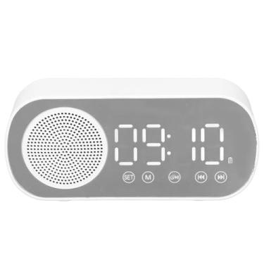 Imagem de Depisuta Rádio-despertador digital, rádio FM HIFI, relógio digital com alto-falante Bluetooth, relógios de espelho recarregáveis ​​para quartos, mesas de cabeceira para pessoas