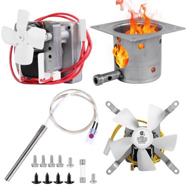 Imagem de Kit de peças de reposição para Pit Boss, defumadores de grelha de pellets Traeger, inclui motor e ventilador de eixo helicoidal de 2,0 RPM, Ignitor Hot Rod com fusível, panela de queimadura de fogo