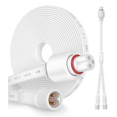 Imagem de Cabo impermeável permanente para luzes externas Pro, cabo de extensão impermeável, 3 pinos, cabo de extensão IP68, 1,5 m para Go-vee H706A/H706B/H706C