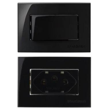 Imagem de 4 Tomada 3 Pinos 20a + 2 Interruptor Simples + 2 Paralelo Móvel Mdf Em