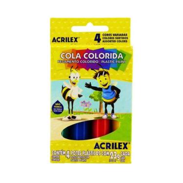 Imagem de Cola Colorida Acrilex 4 Cores 23g