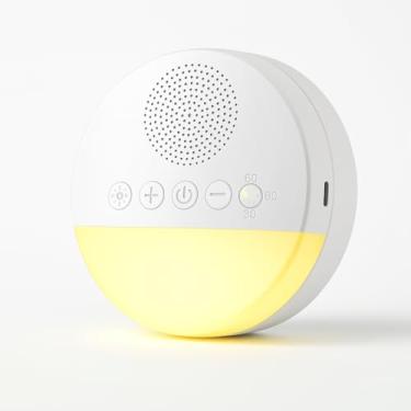 Imagem de Aparelho de Som Ruído Branco para Bebê com 20 Sons Relaxantes, Luz Noturna Suave, Timer 15 30 60 Minutos e Contínuo, USB Recarregável, Ideal para Ninar, Sono Profundo e Acalmar Choro