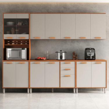 Imagem de Cozinha Completa Itatiaia 270cm Em Madeira Mdp Cinamomo Fendi Itafriz