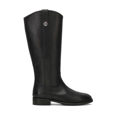 Imagem de Frye Melissa Button Botas femininas de couro com zíper interno, estilo equestre clássico, artesanato durável, cores ricas, Preto, 37