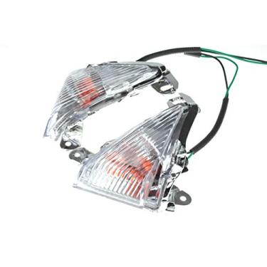Imagem de TOPZONE Compatível com Kawasaki 2010-2019 CONCOURS 14 ABS; 2015-2018 GTS GTR1400 ABS; Lâmpada Idicadora Frontal Pisca-pisca (lâmpadas de halogênio instaladas, lente transparente)