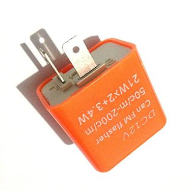 Imagem de Lâmpada de LED ajustável com 2 pinos e velocidade de 12 V da Yibid, luz de seta de seta eletrônica para fixação de relé Hyper Control Flash para Suzuki Motorcycle Honda Kawasaki Ninja Yamaha Dirt Dual Street Sport ATV Bike, cor laranja