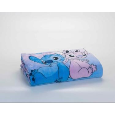 Imagem de Manta Cobertor Stitch Angel Flannel - 180 gr/m² - Disney (Casal - 1,80m x 2,20)