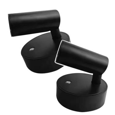 Imagem de kit 2 Luminárias LED Arandela magnética cabeceira cama Sem Fio – Luz Quente Dimerizável, Recarregável via USB-C, Instalação Magnética e Adesiva (Preto)