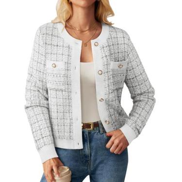 Imagem de Suéter de manga comprida GRACE KARIN com frente aberta para mulher