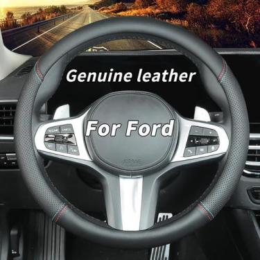 Imagem de Capa de volante personalizada para couro genuíno Ford - piegieqie