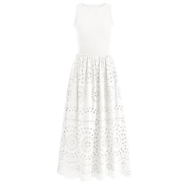 Imagem de Dress Dowerme Summer, feminino, casual, sem mangas, vestido maxi evasê