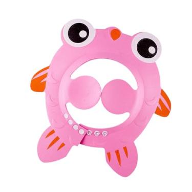 Imagem de Kokiya Touca de Banho Infantil, Chapéu de Xampu EVA Fofo com Protetor de Orelha, Touca de Banho Ajustável à Prova D'água para Meninas, Crianças, Meninos, Rosa