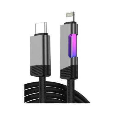 Imagem de Cabo USB Tipo C De Carregamento Rápido 100W 6A Com Luz Ambiente RGB Pa
