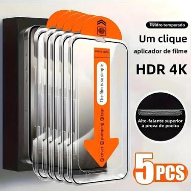 Imagem de Protetor De Tela De Vidro Temperado Ultra HD 5 Peças Para iPhone 15 pr