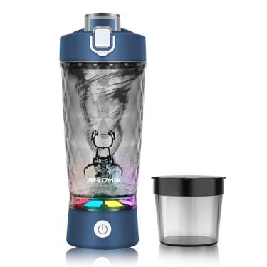 Imagem de Coqueteleira elétrica de proteína, copo de mistura recarregável por USB, misturador de bebida de água, garrafas portáteis para esportes de ginástica, Tritan livre de BPA, 623 g (azul marinho)