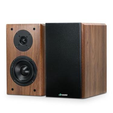 Imagem de VEDO Caixas de som passivas de estante de 5,5 polegadas e 200 W, alto-falantes estéreo bidirecionais de alta frequência e médio alcance para sistemas de home theater, requer um amplificador