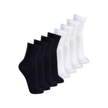 Imagem de Kit com 8 Pares de Meias Esportiva Cano Médio Lupo 3290-009 Colorido, 