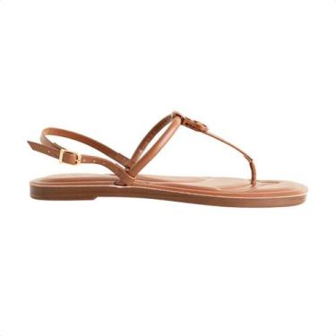 Imagem de Sandália Rasteirinha Dm Minimal Chic Marrom, Ava marrom, 37