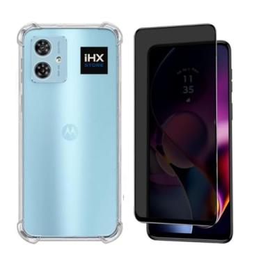 Imagem de [KIT] Capa Capinha Premium Anti-Impacto Transparente + Película de Privacidade 3D para Motorola Moto G54