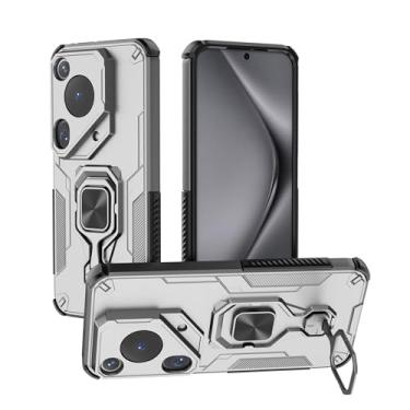 Imagem de SORAKA Capa para Huawei Pura 70 Ultra com suporte de metal rotativo de 360 graus peça magnética de ferro para suporte magnético de telefone para carro cinza